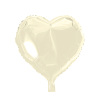 Folieballon  - hjerteformet 45 cm - elfenben